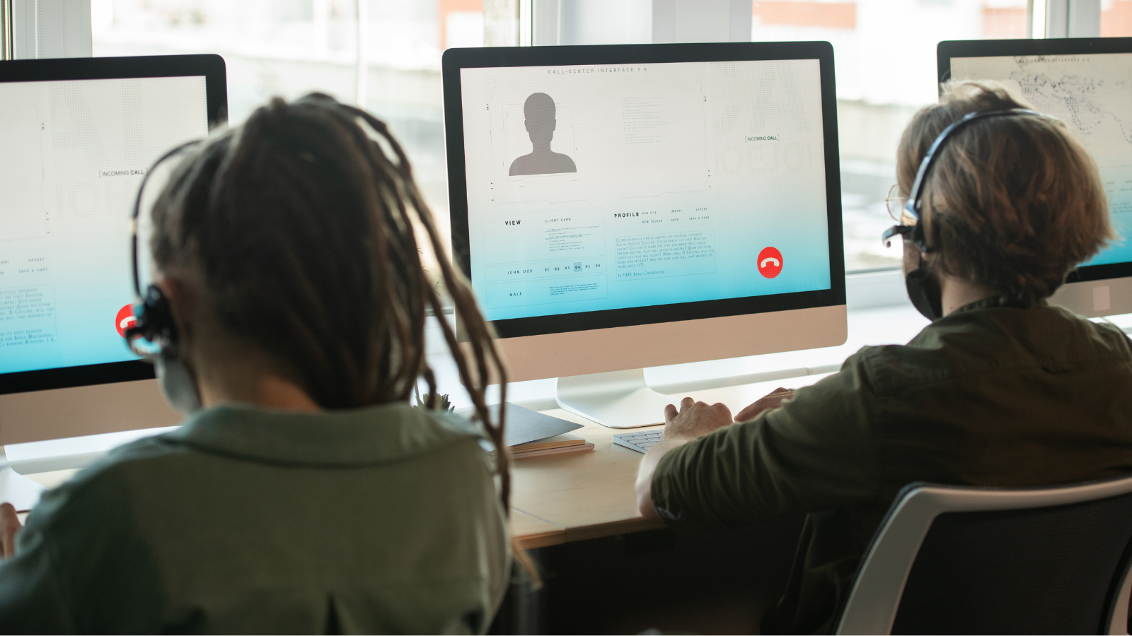Customer support agents undergoing training