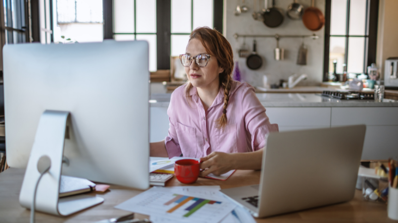 Employee working remotely
