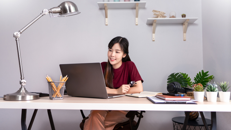 Remote worker at desk