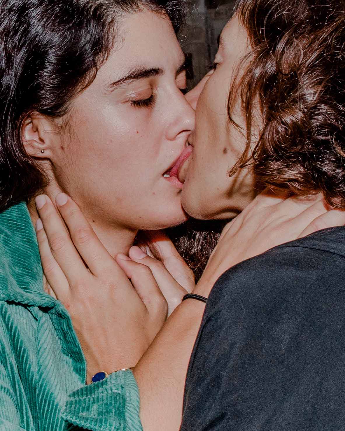 Myriam Boulos, Jasmine and Laura-Joy kissing in the grand theater, Beirut, Lebanon, October 20, 2019. © Myriam Boulos / Magnum Photos
