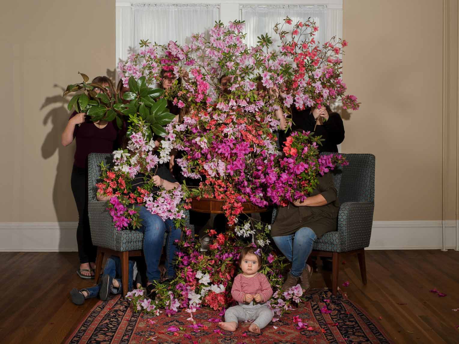 Carolyn Drake, Lucy with Azaleas, from Knit Club, 2018. © Carolyn Drake / Magnum Photos