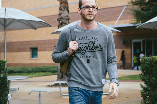 man walking with bag