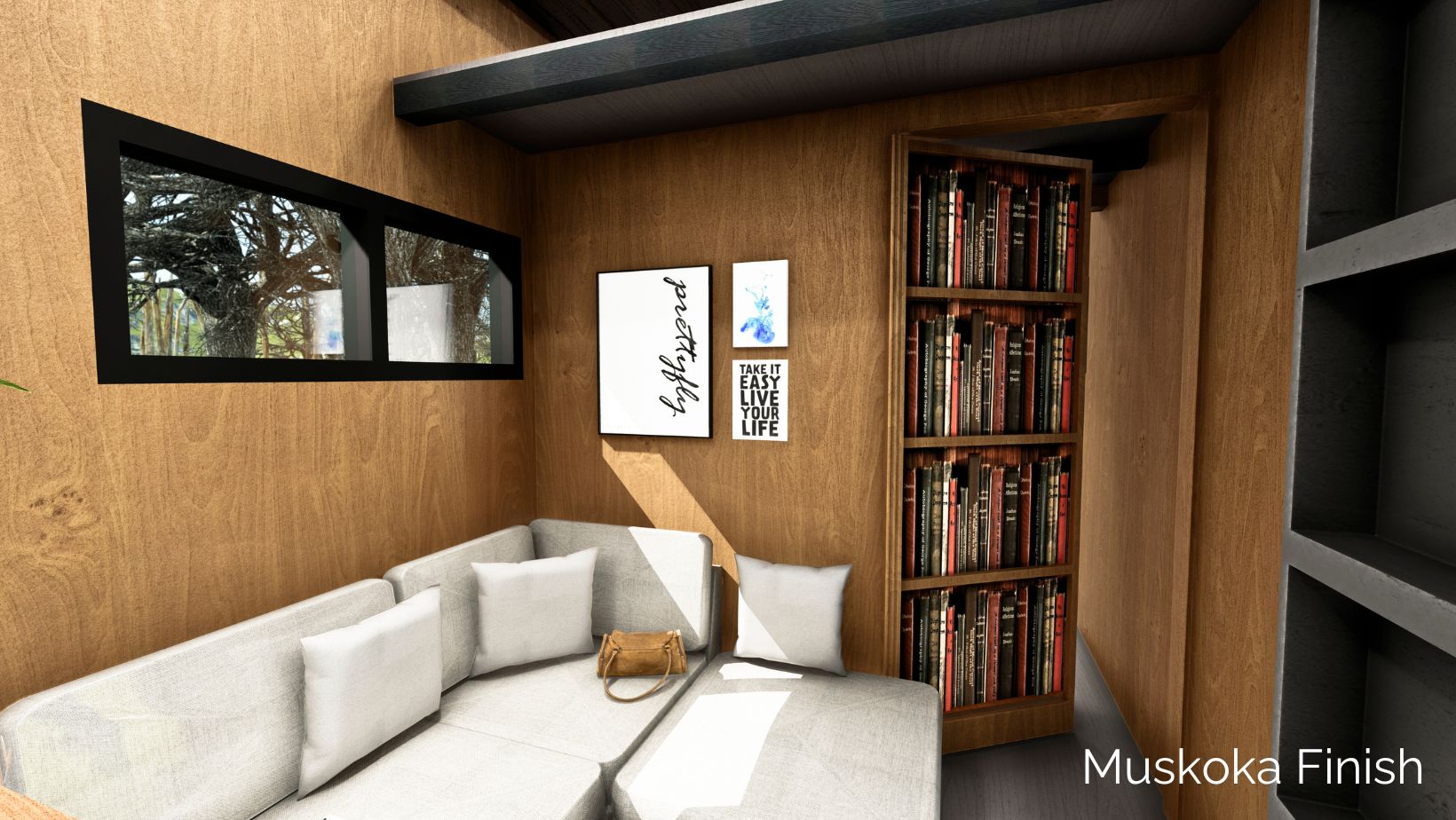 Illustration of Tiny Home Minimalist Living Space