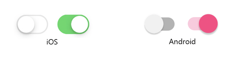 iOS and Android switches