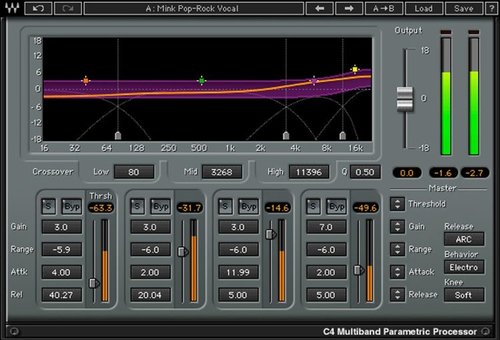 Waves’ (paid) multiband C4 compressor allows for more advanced effects at certain frequency ranges