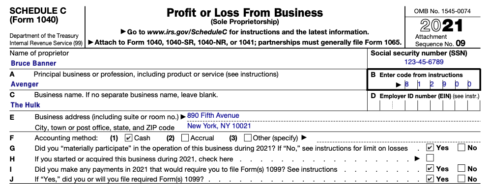 How To Fill Out Your Schedule C Perfectly With Examples 2022 