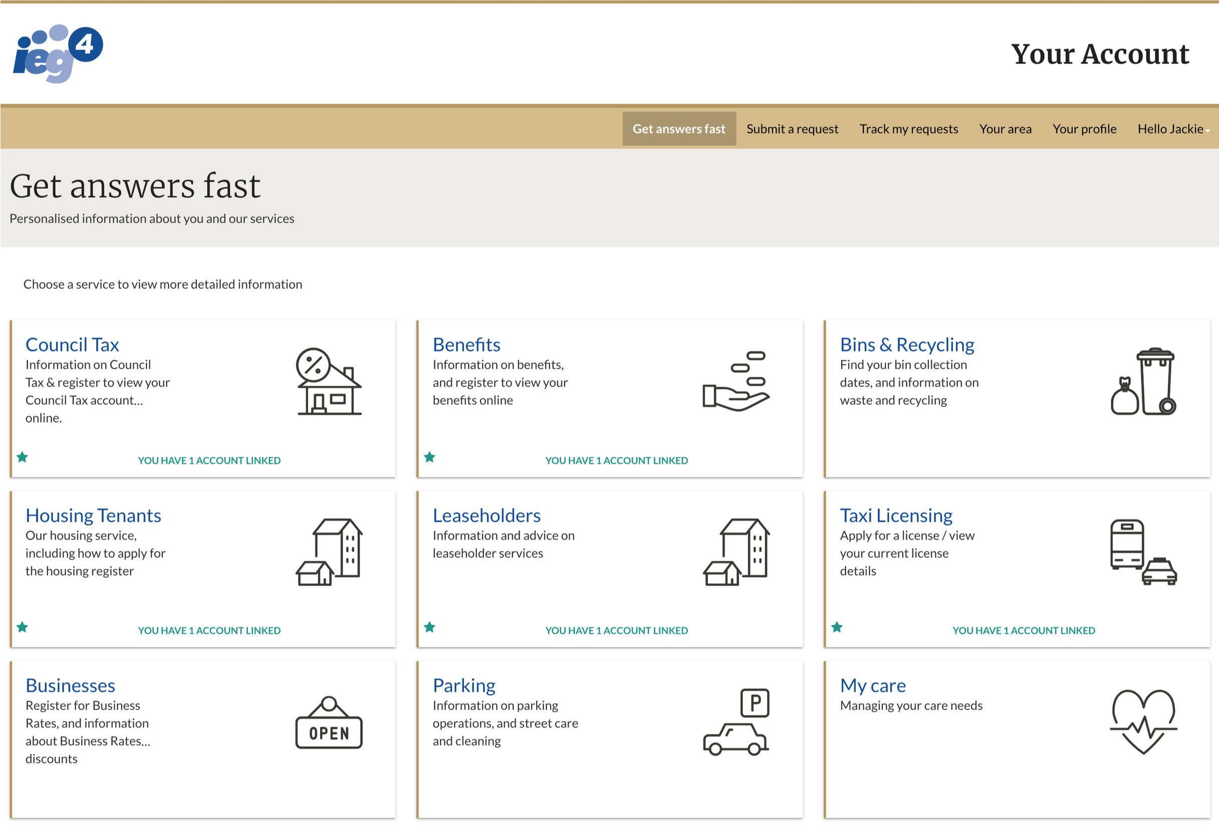 Screen shot of IEG4 Citizen Engagement Platform OneVu