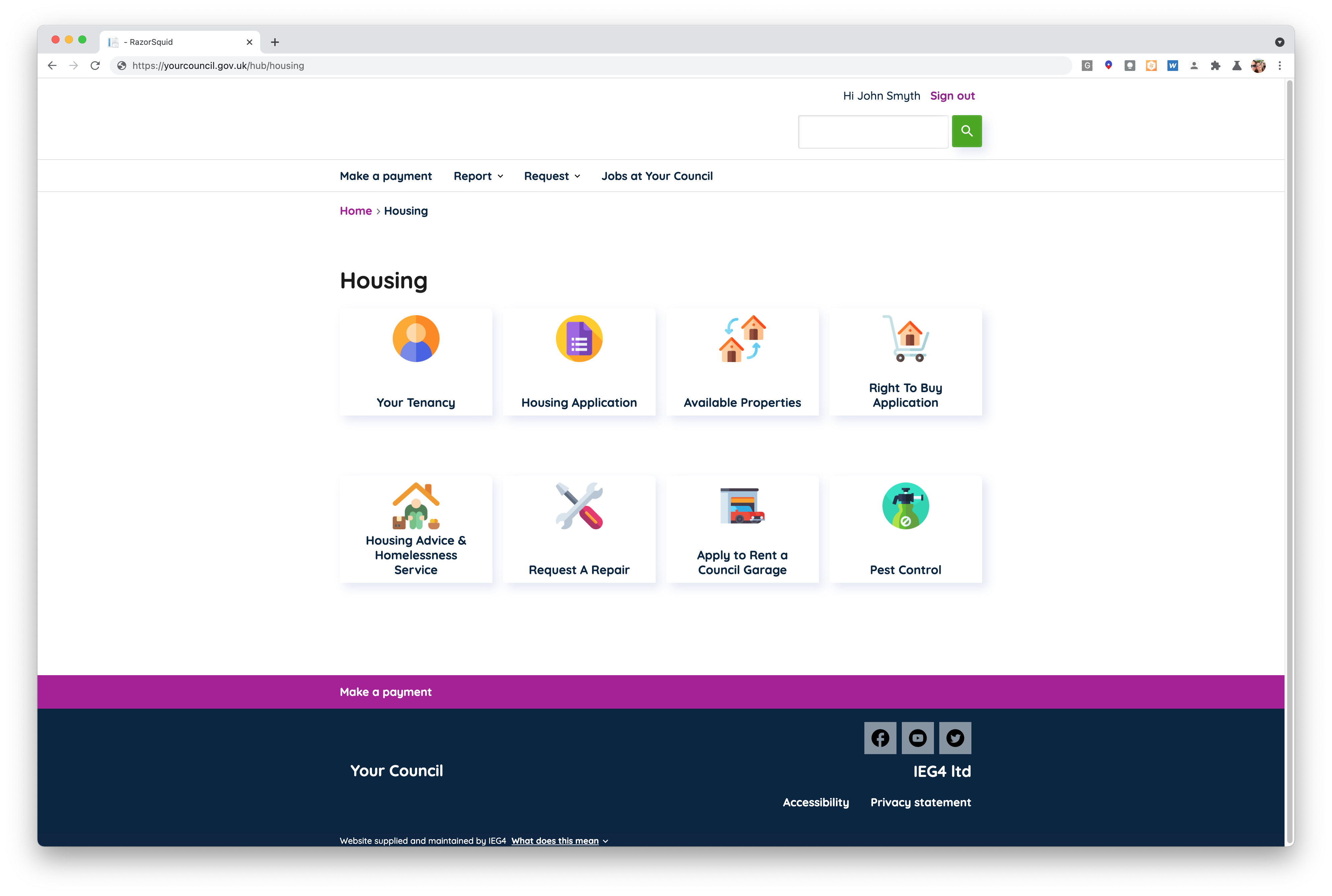 Screen shot from IEG4 Blue Badge Case Management Solution