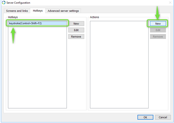 keyboard shortcut set up synergy