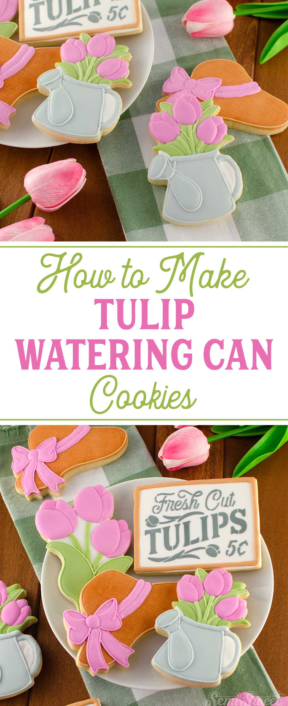How to Make a Tulip Watering Can Cookie
