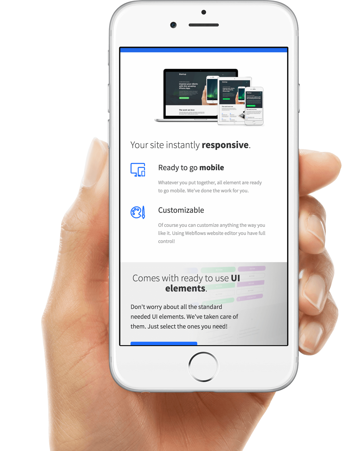 A mobile designed website