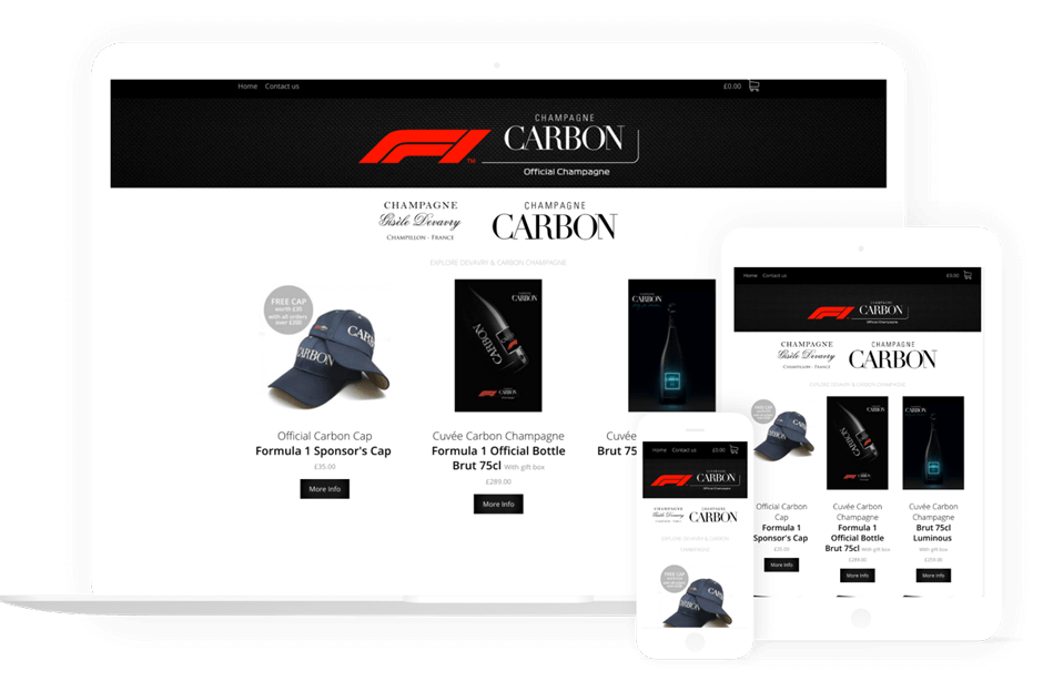 Carbon champaign bespoke web design