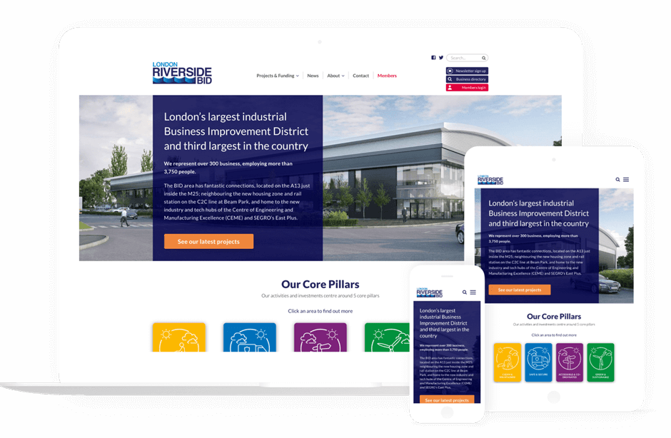 Riverside bid customised web design for a london company