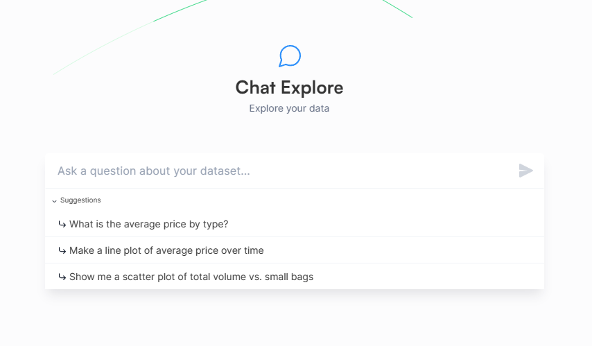 Chat Explore feature in Akkio