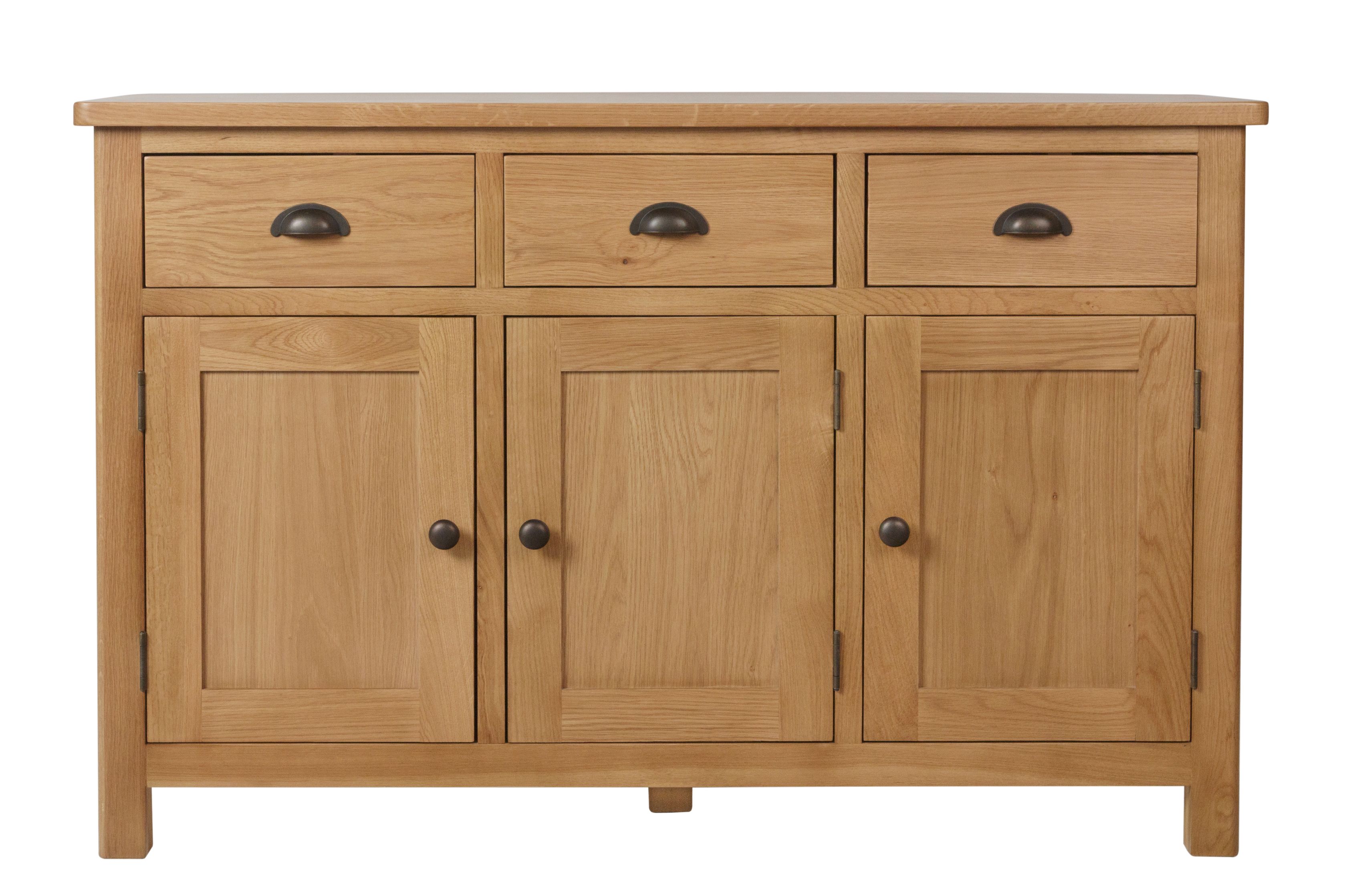 RAYWELL Oak 3 Door Sideboard Living & Dining Furniture Alexander Ellis