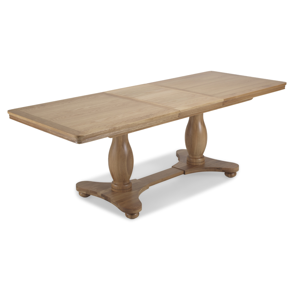CLAREMONT OAK Pedestal Extending Dining Table Living & Dining