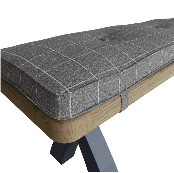 HOULGATE 2.0m Bench Cushion Grey Check Living & Dining Furniture