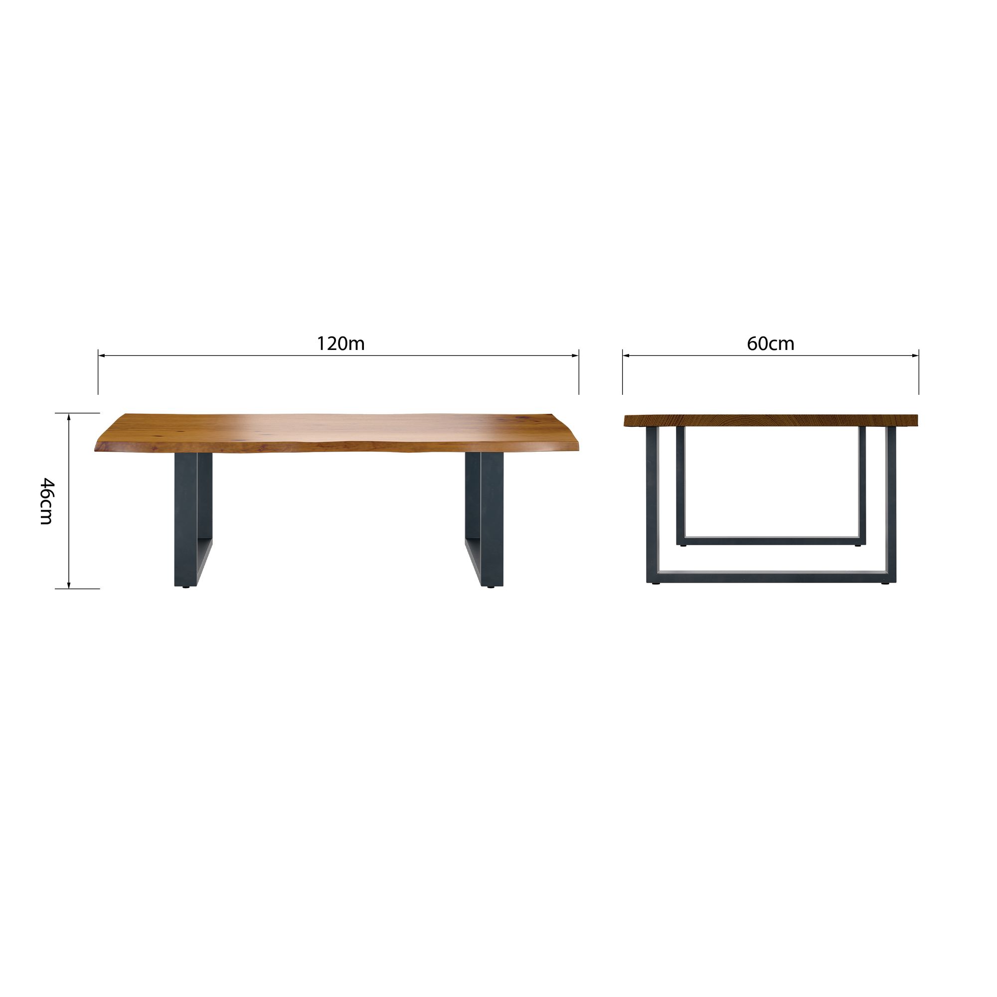 THE LIVING EDGE Russet Coffee Table with U Shaped Leg Living