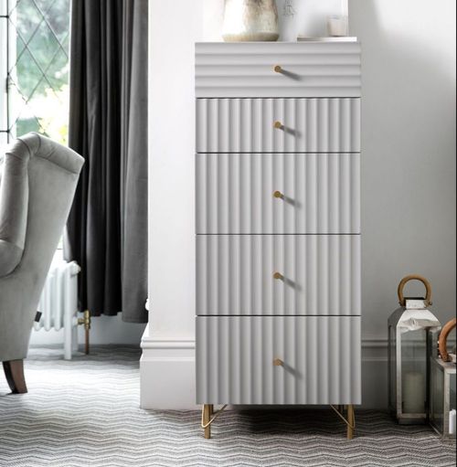 AVA 5 Drawer Tall Chest Bedroom Furniture Alexander Ellis