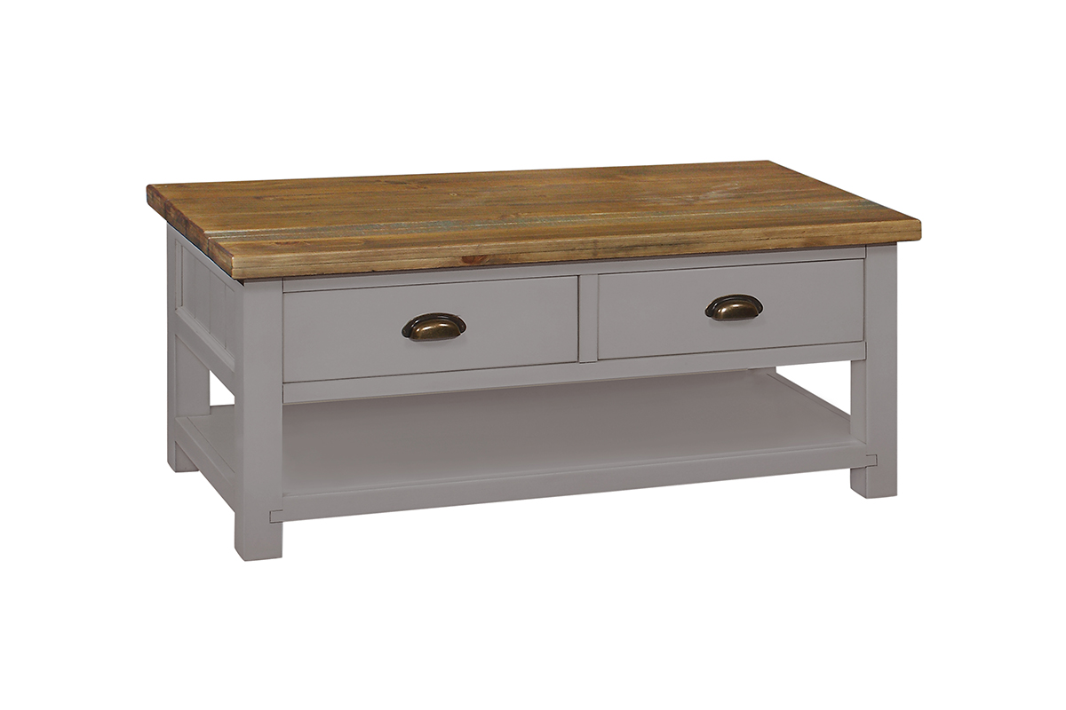 Cotswold Grey 2 Drawer Coffee Table Living & Dining Furniture