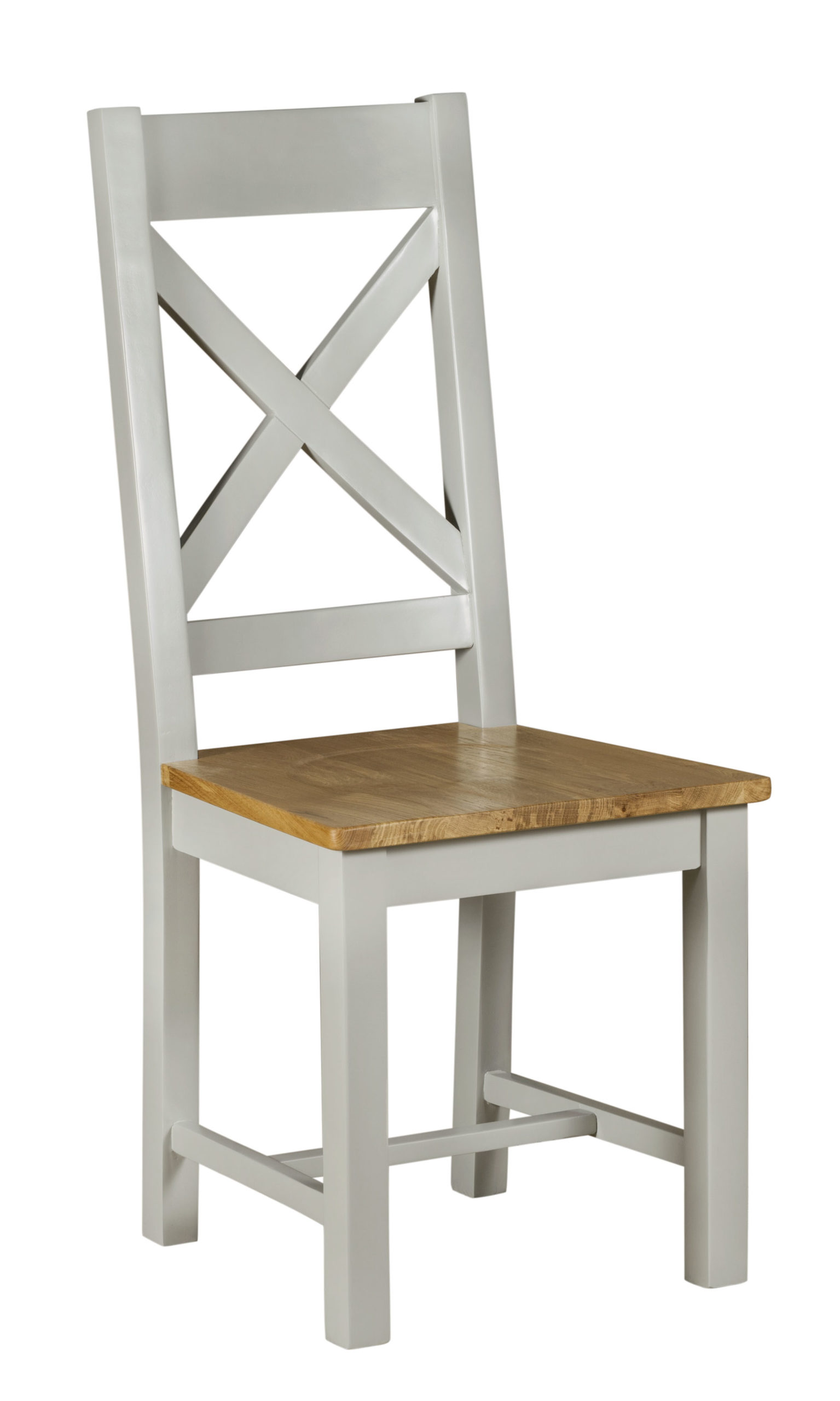 Wexford Grey Cross Back Dining Chair With Wooden Seat Living
