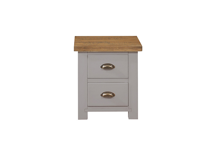Cotswold Grey 2 Drawer Bedside Table Bedroom Furniture Alexander