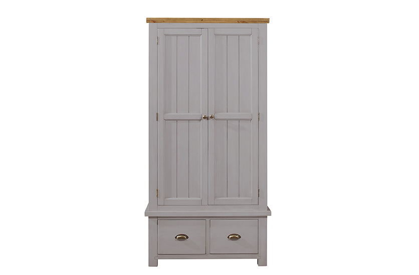 Cotswold Grey 2 Door 2 Drawer Wardrobe Bedroom Furniture