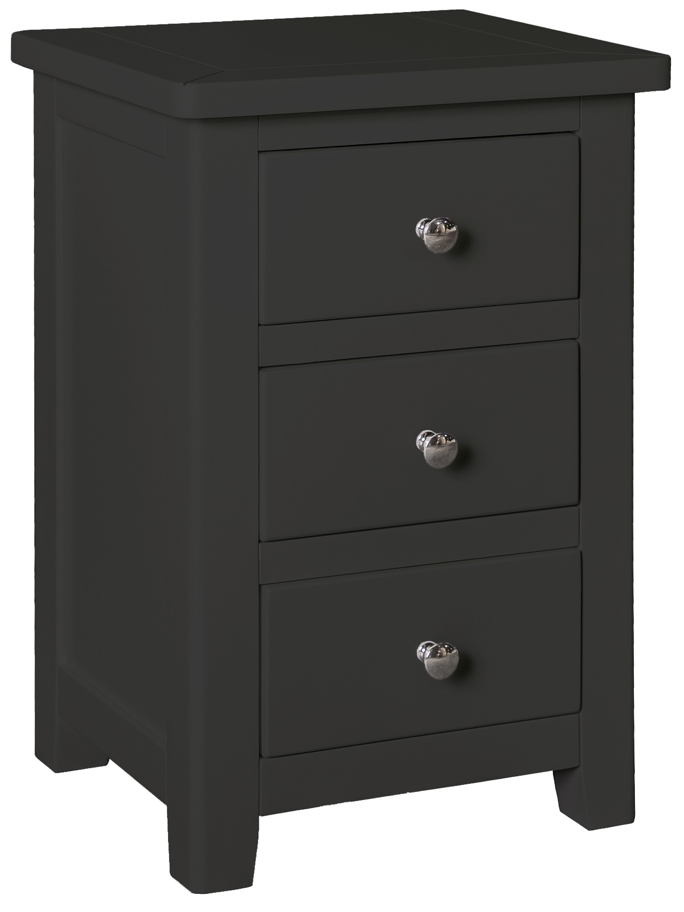CLASSIC HENLEY Charcoal 3 Drawer Bedside Bedroom Furniture