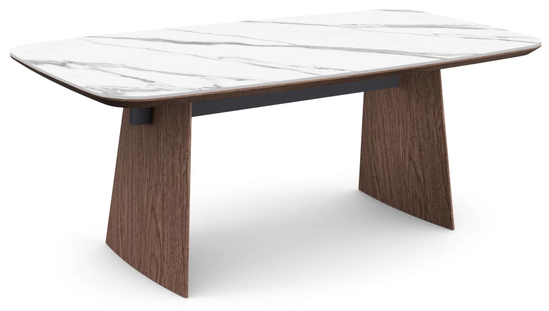 TRENTO Walnut Dining Table With Sintered Stone Top Living & Dining