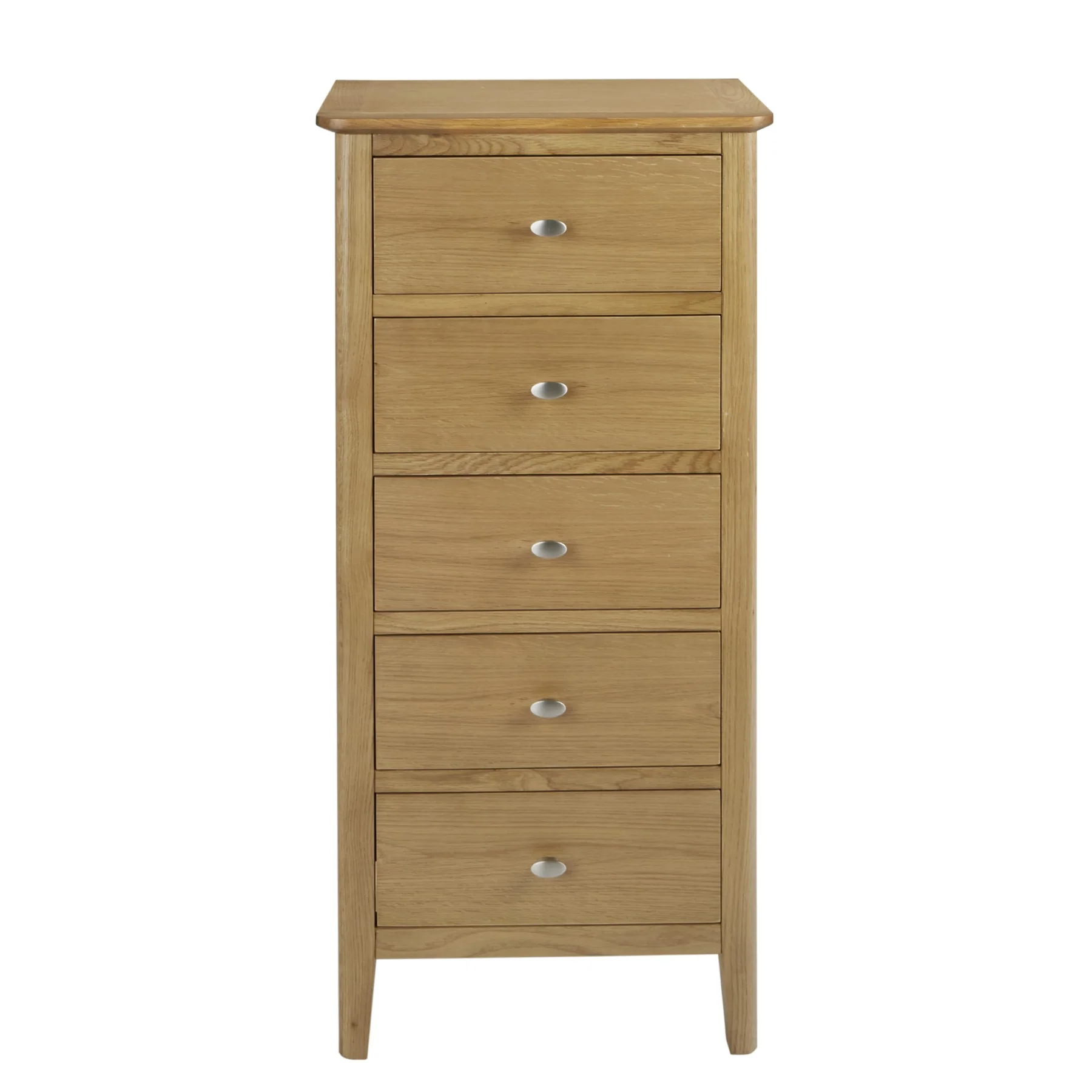 BARI Oak 5 Drawers Tallboy Chest Bedroom Furniture Alexander Ellis