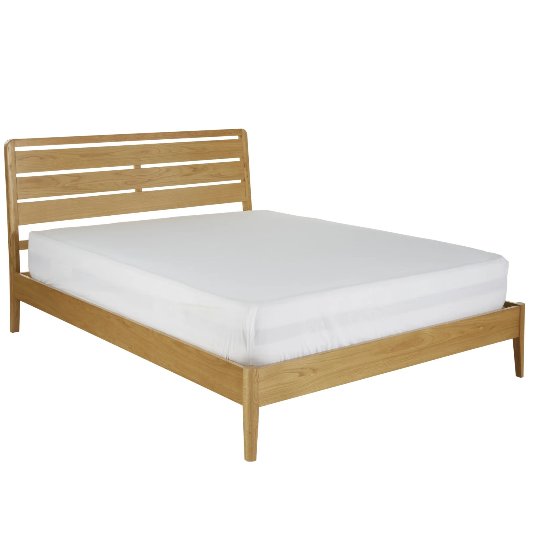 BARI Oak 5ft King Size Bed Low Foot End Bedroom Furniture
