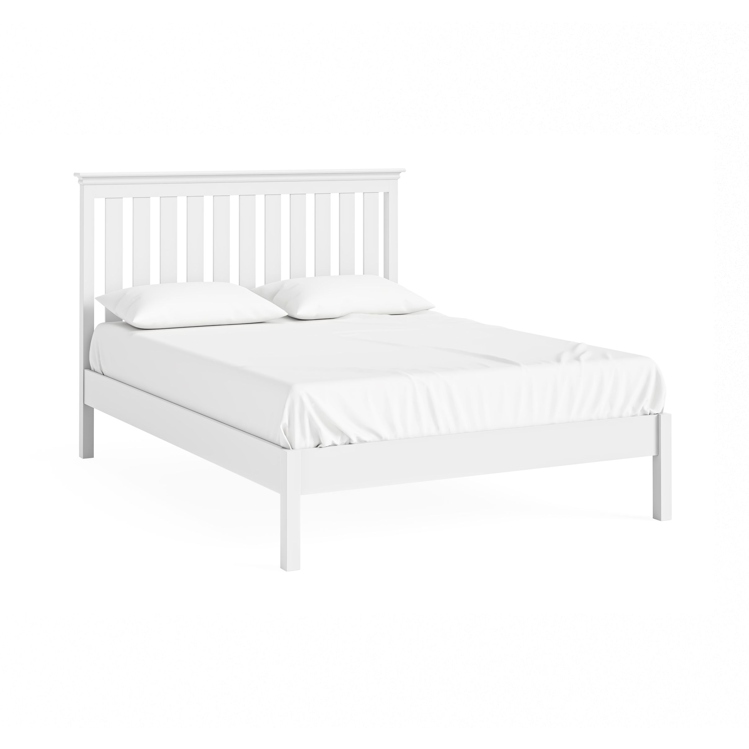 BORDEAUX 5' King Size Low Foot Bed in White Bedroom Furniture