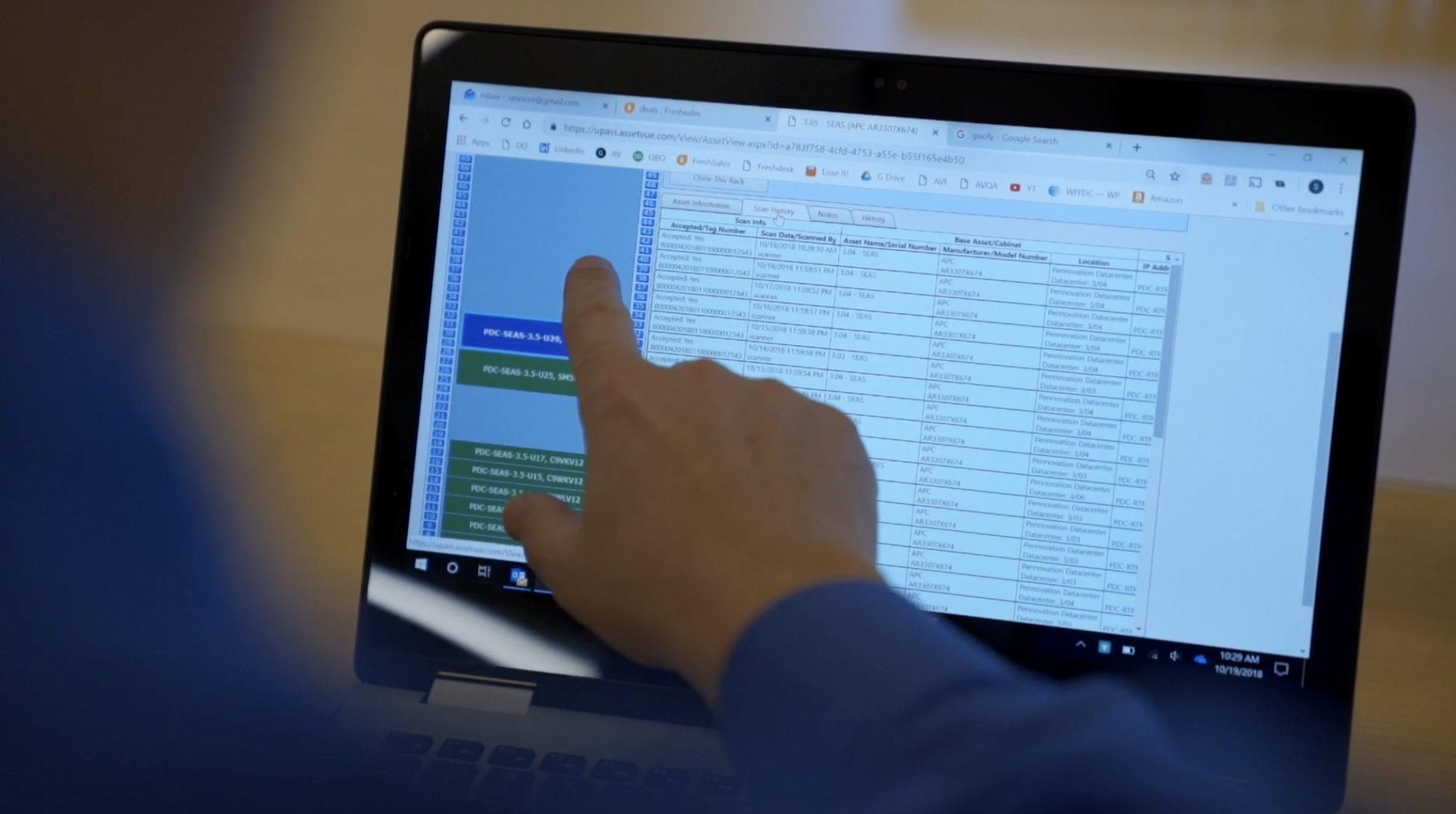 Asset Vue software in action
