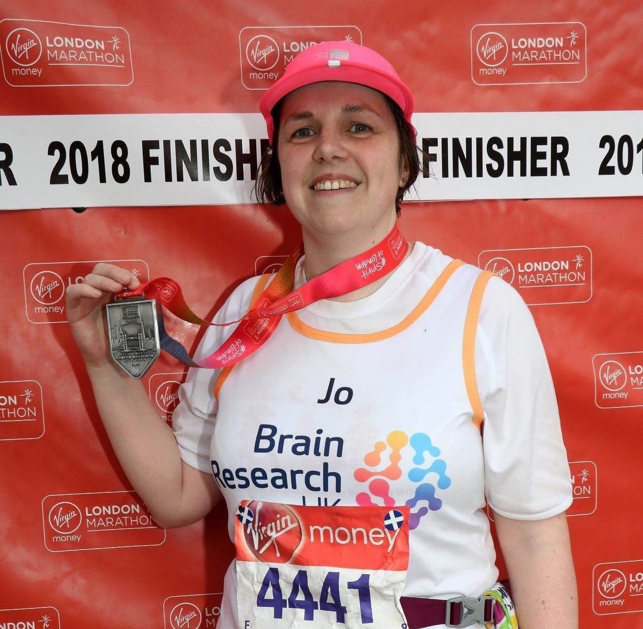 Jo following her completion of 2018 London Marathon