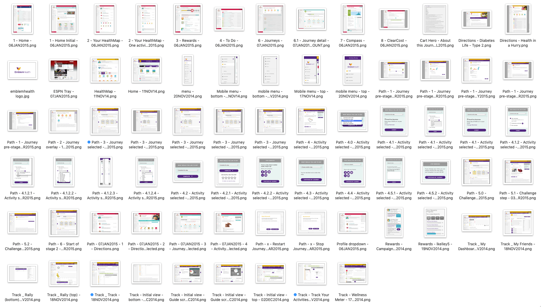 Image icons for the various screen shots.