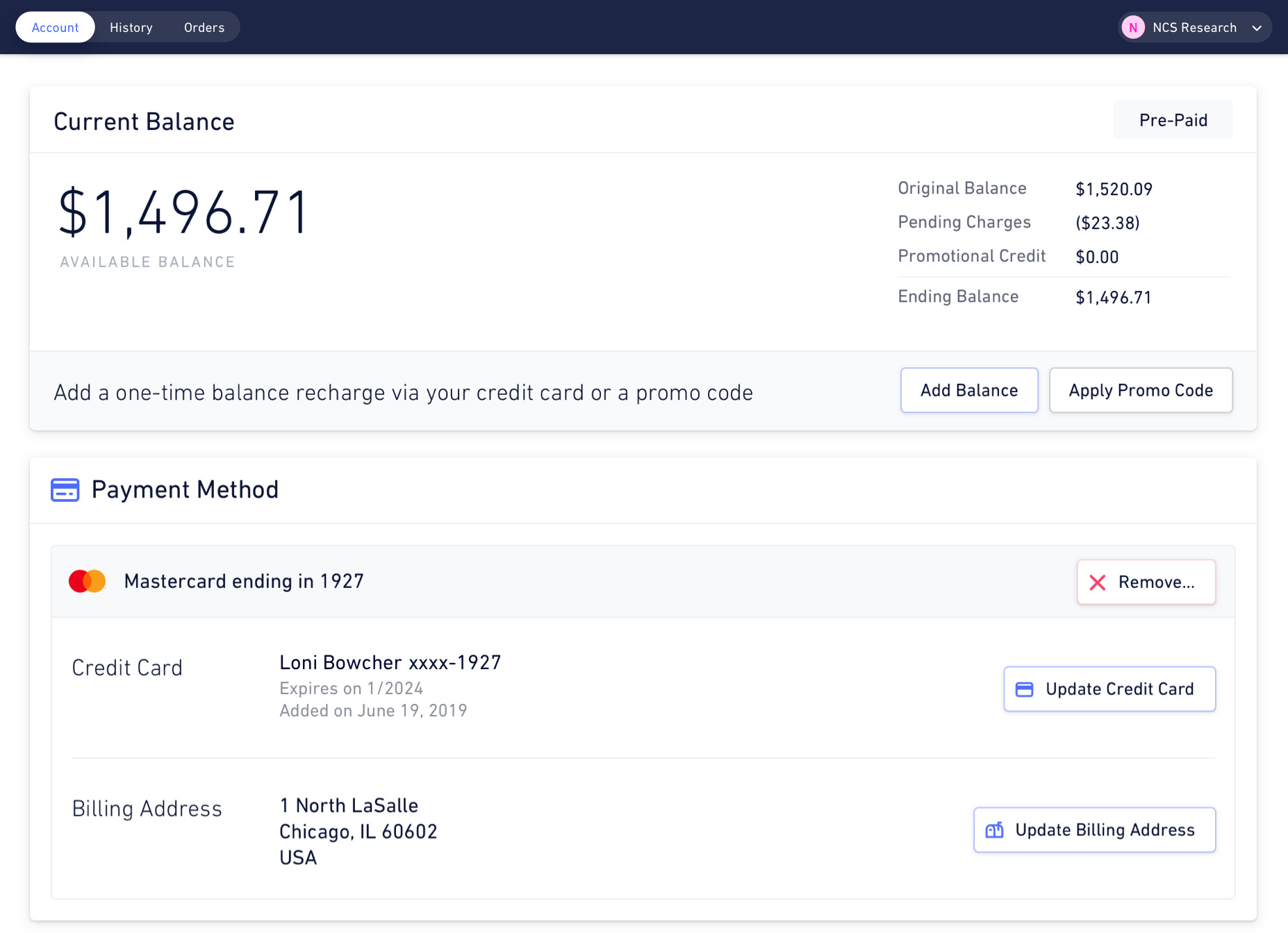 Illustration of the Hologram Dashboard — account management 