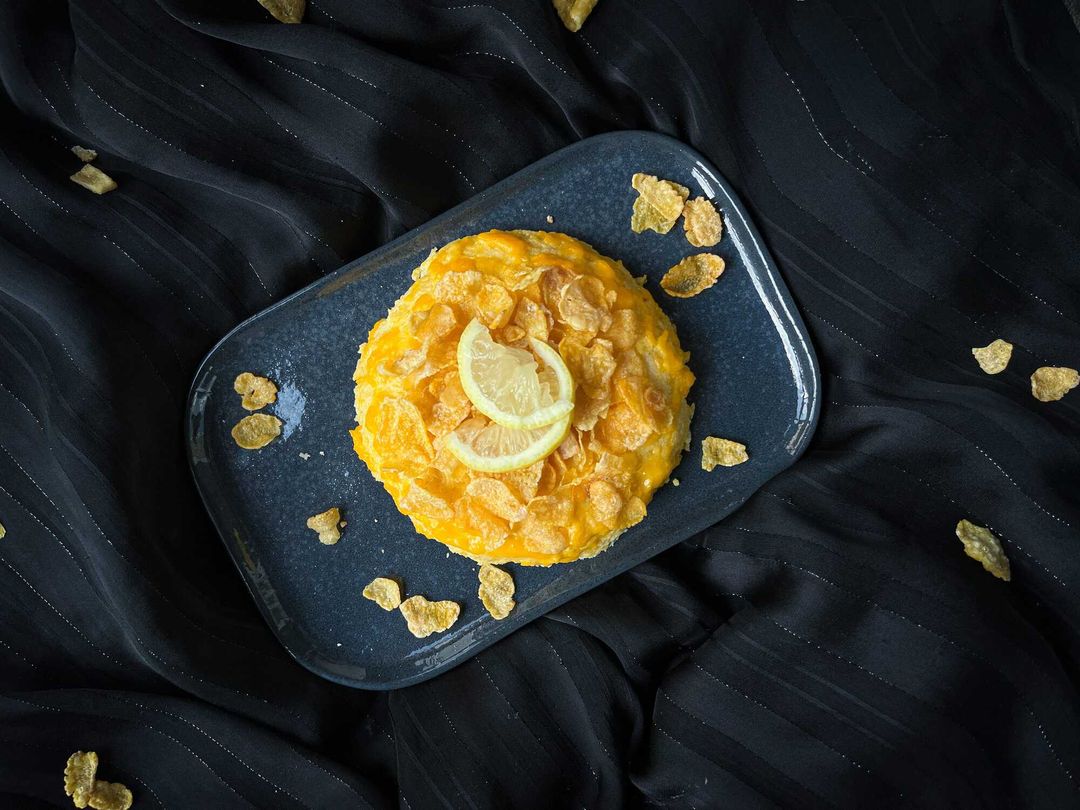 Bowl cake citron et corn flakes faible en calories, riche en protéines
