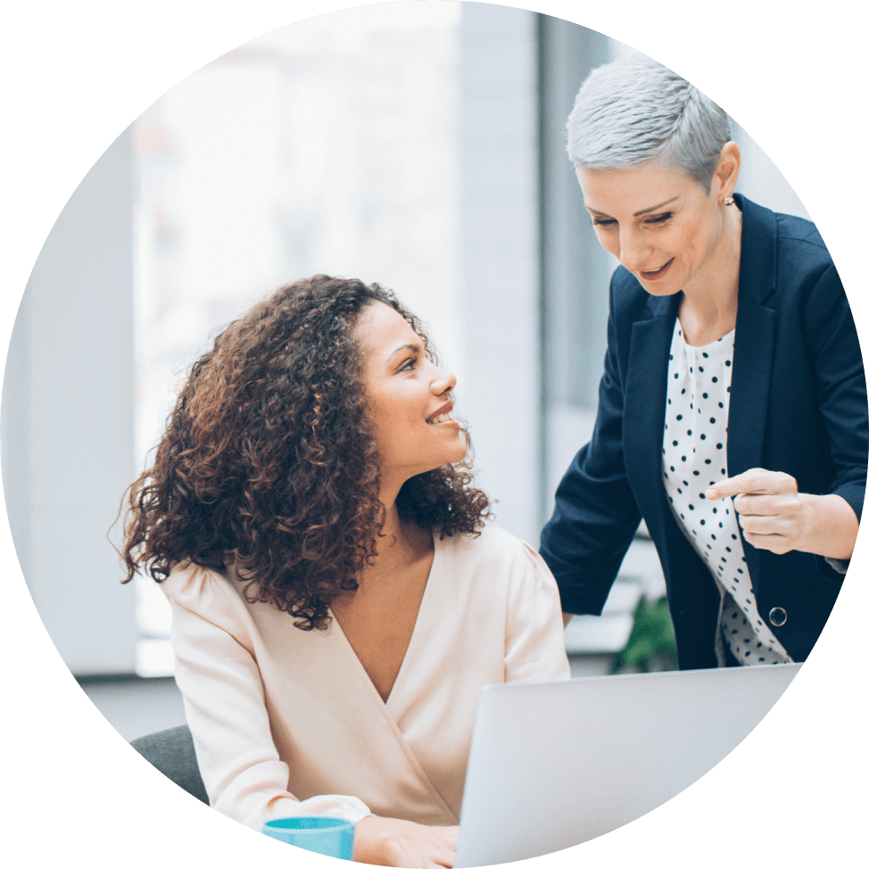 Two women talking