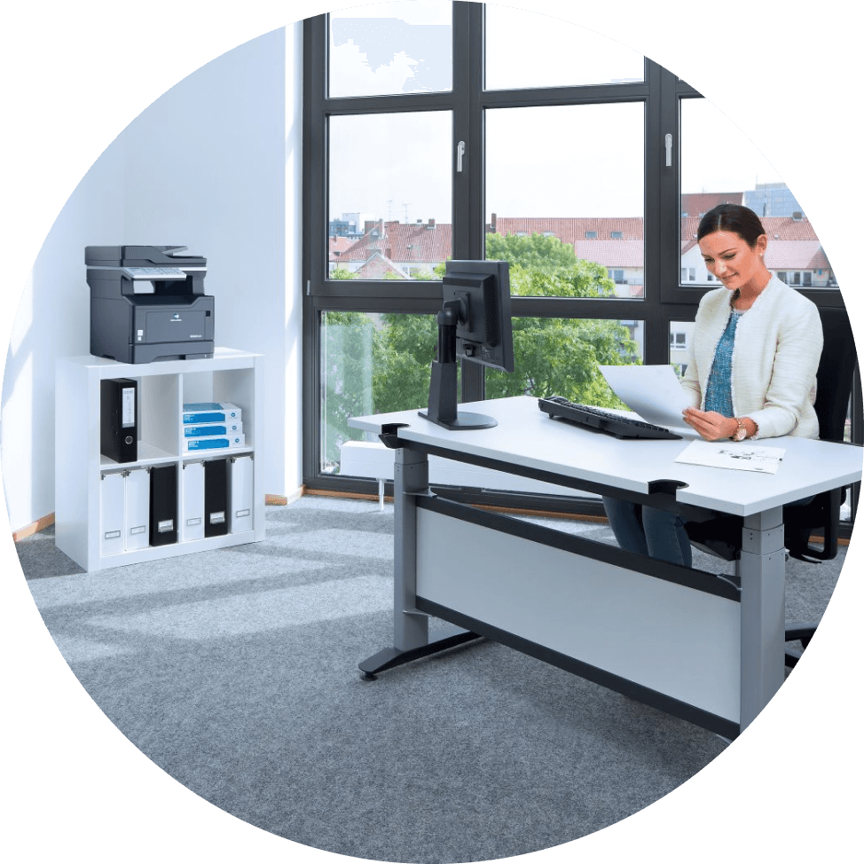 Woman in a spacious office