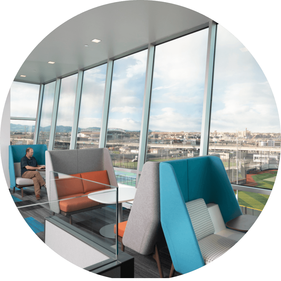 Space with big windows