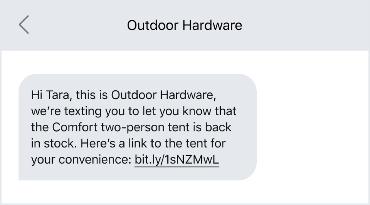 Share updates with a customer via text