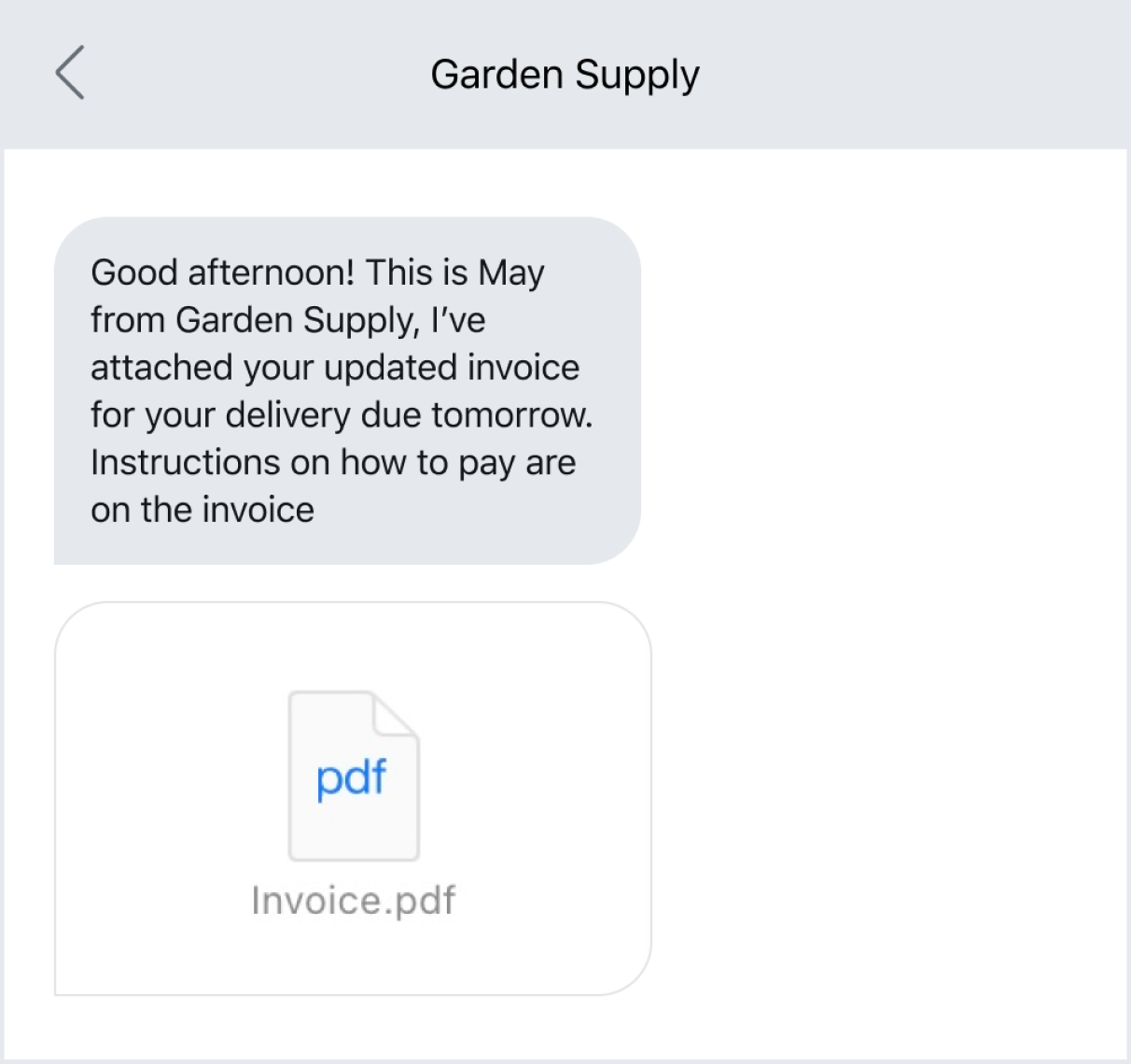 Texting a customer an invoice