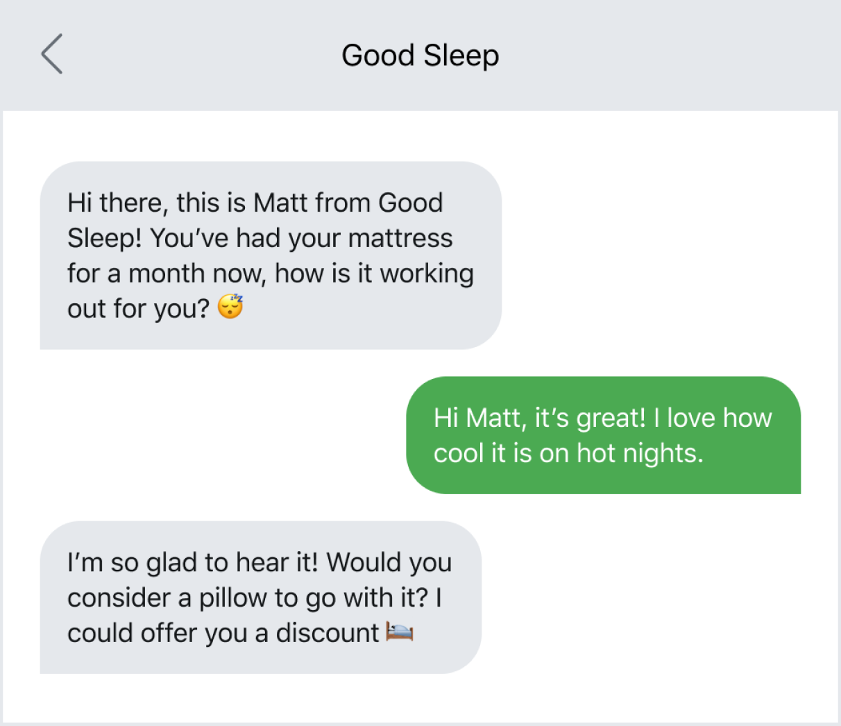 Using text announcements to check-in with customers and upsell
