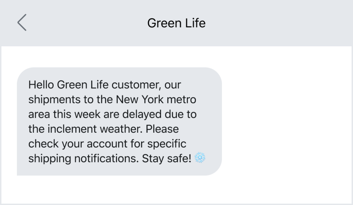 Mass texting to update about delays due to weather