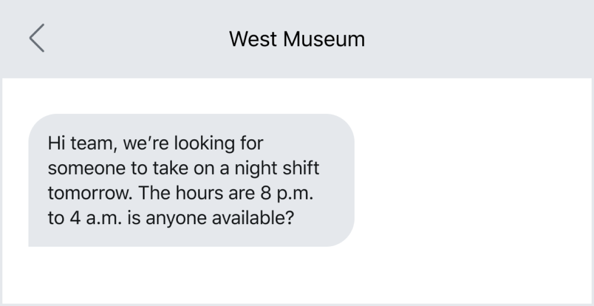 Mass texting field employees to fill a last-minute job