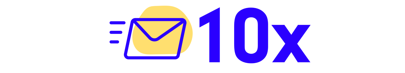 Mail icon and 10x