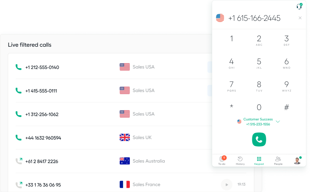 Aircall activity history
