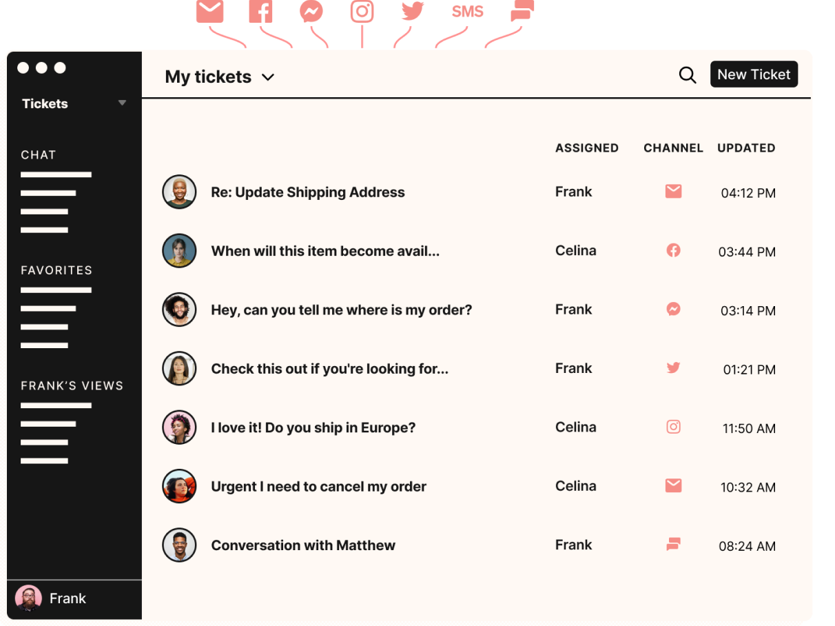 Gorgias customer service page