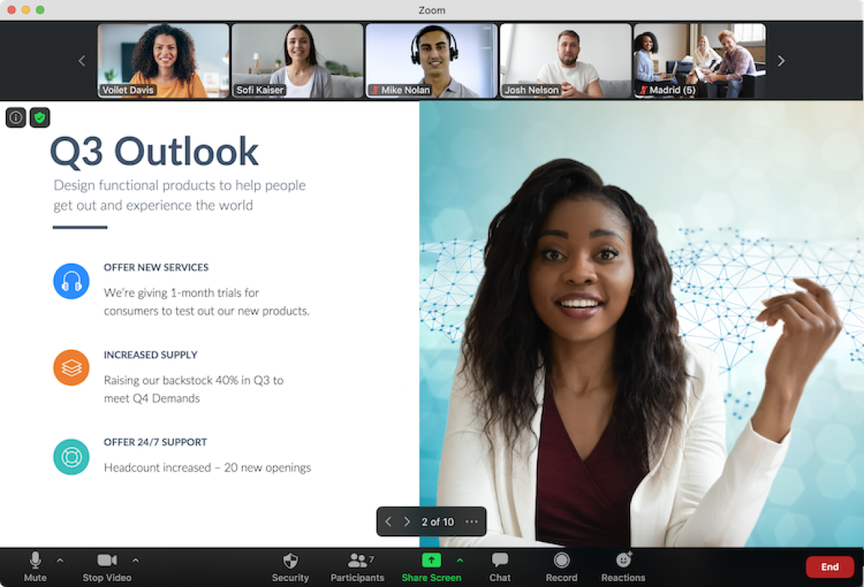 Zoom meeting in action