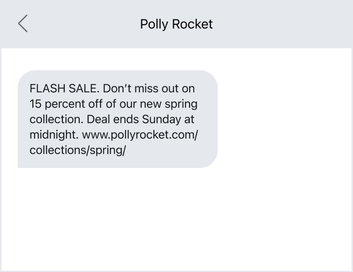 flash sale text template